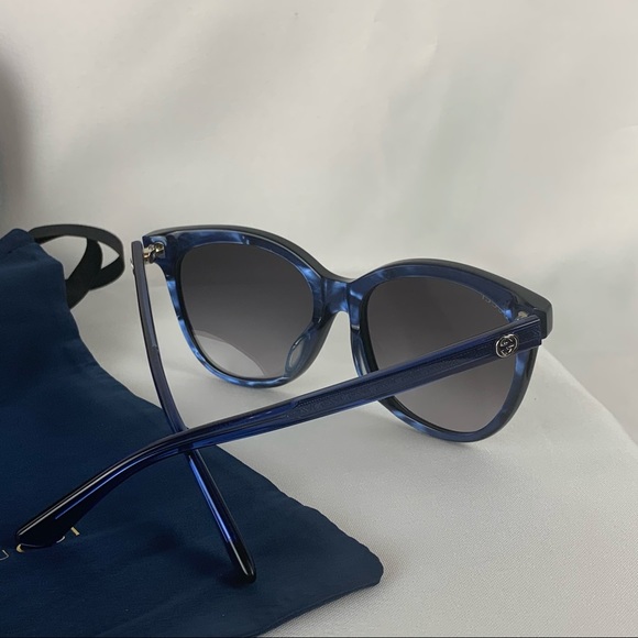 ❌SOLD❌GUCCI GG0081SK 005 Blue Acetate Oval Frames - Picture 7 of 16